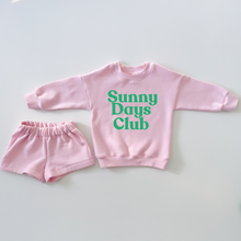 Load image into Gallery viewer, Mini Baby Pink &quot;Sunny Days Club&quot; Shorty-Set
